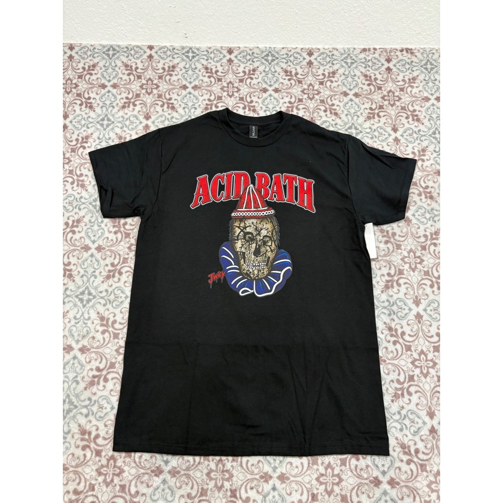Acid Bath When the Kite String Pops Clown T-Shirt Black Mens Medium Gildan New